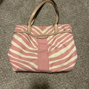 Pink Tiger stripe Coach shoulder bag